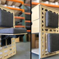 Compact folding seat bracket for van conversion interiors