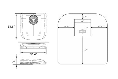 Velit 3000R Rooftop Air Conditioner Technical Dimensions Chart