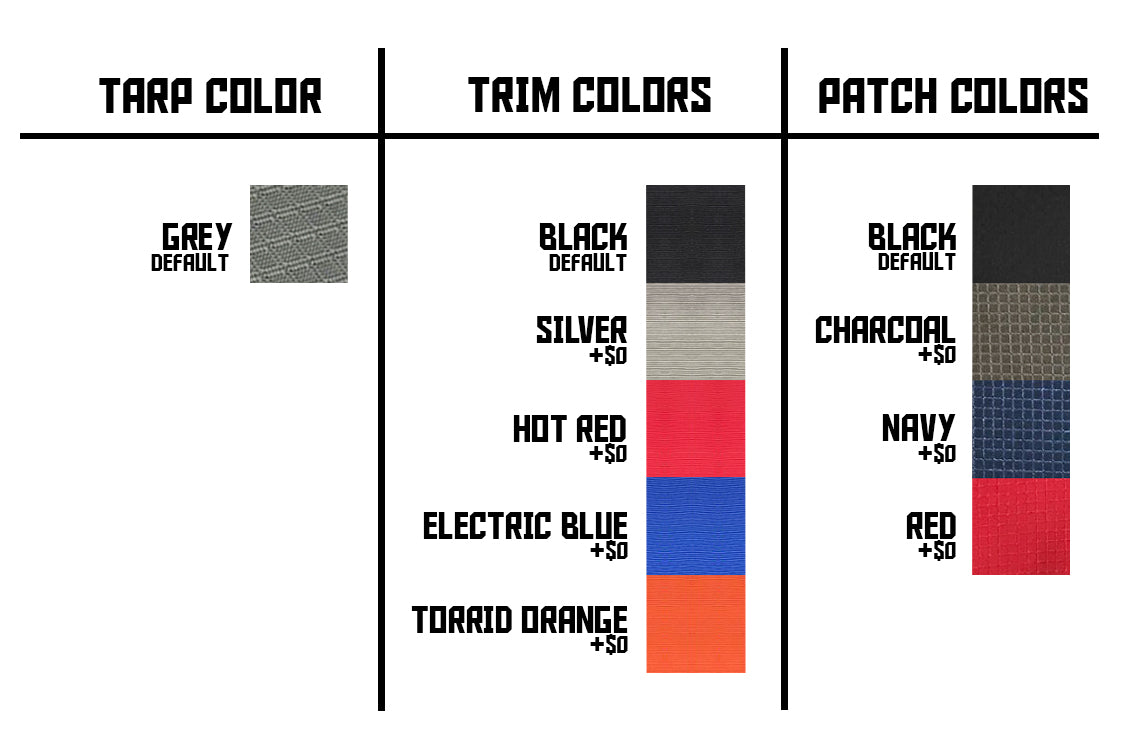 Rear Dragon Fly Tarp Color Options