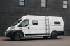 Charger l&#39;image dans la galerie, White ram promaster 159 extended with orion van gear roof rack and ladder