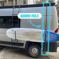 Promaster Board Pole Shown on Orion Roof Rack