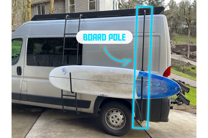 Promaster Board Pole Shown on Orion Roof Rack