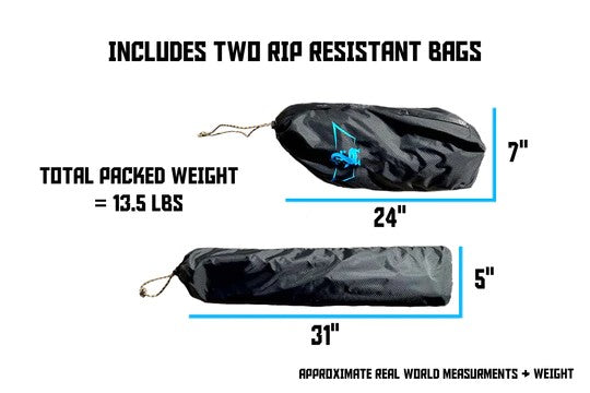Dragonfly tarp storage bags and dimensions