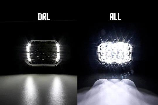 DG-23 5x7 LED light DRL vs all lights on