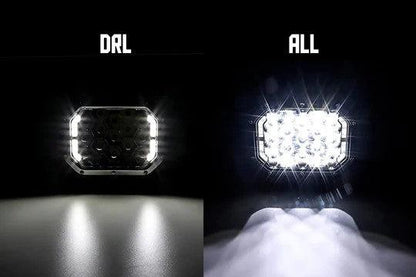 DG-23 5x7 LED light DRL vs all lights on