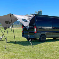 Dragon Fly Rear Awning Tarp on Promaster Roof Rack