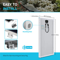 Renogy 100 Watt 12v Solar Panel Compact Design Dimentions