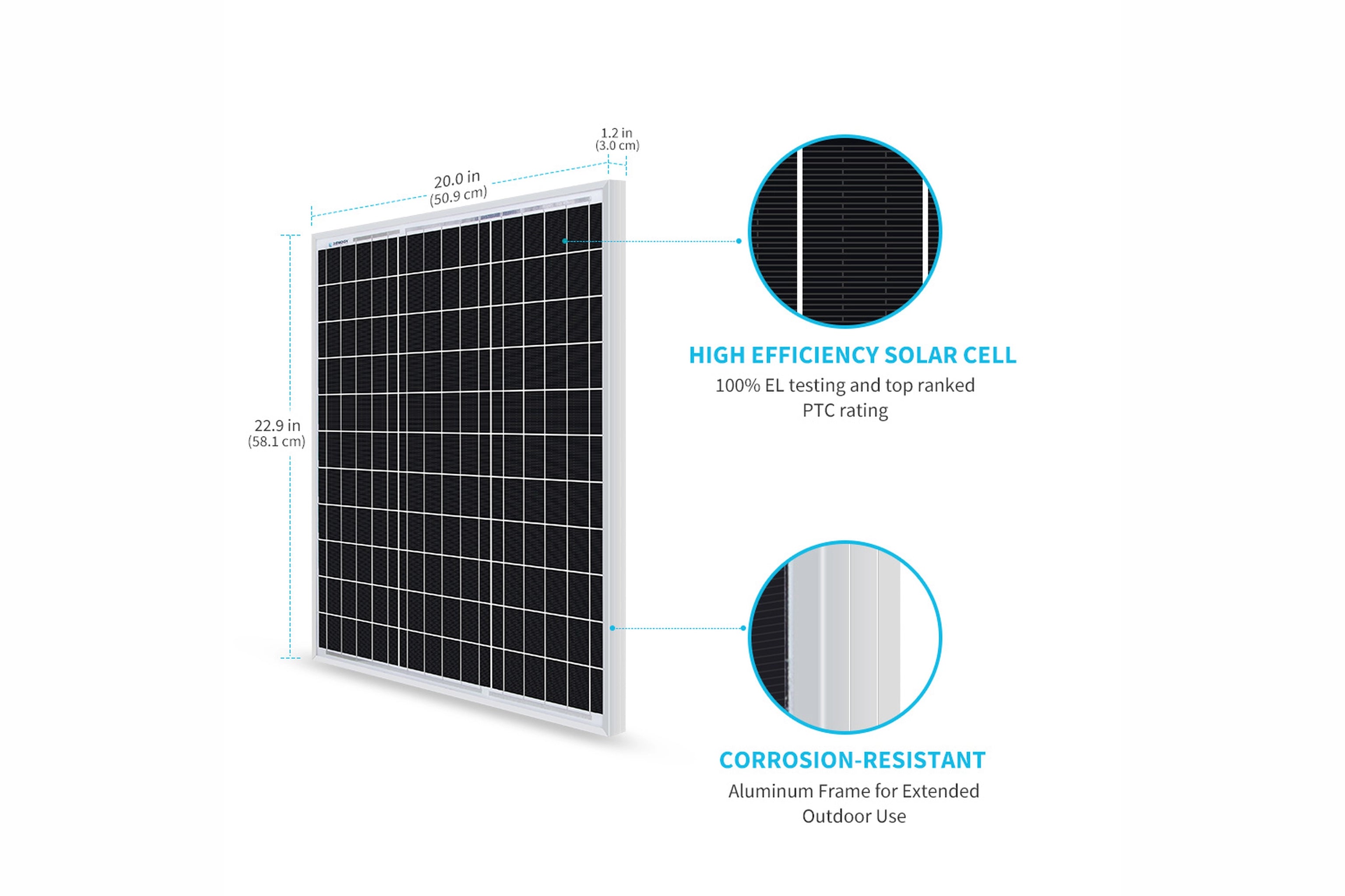 Renogy 50 Watt 12v Solar Panel Dimentions