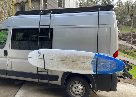 Orion roof rack with surf  board hooks  and surf pole